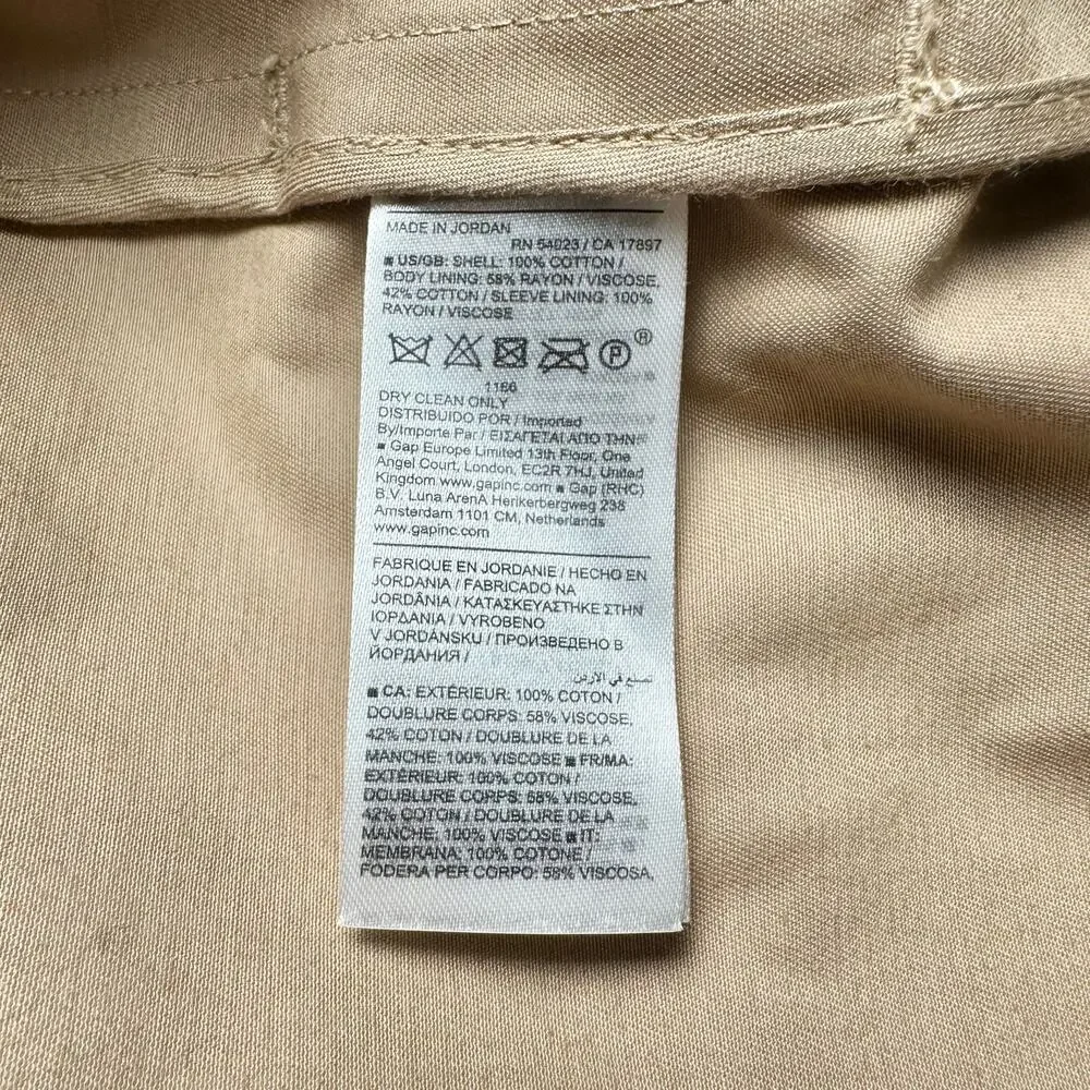 Banana Republic | Women | Beige Chic Cape Back Belted Short Trench Coat | Small - Picture 10 of 16
